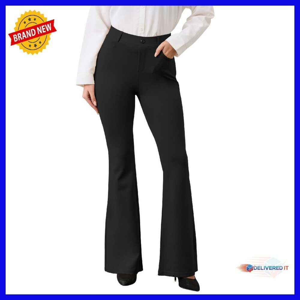 High Rise Flare Yoga Dress Pants Soft Pull On Work Office